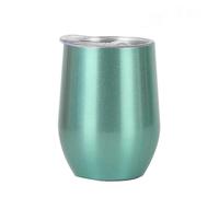 (As show, One size) Egg cup stainless steel creative U-shaped red wine thermos cup big belly 12oz eggshell cup star mint green