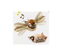 (As show, One size) Electronic Interactive Flying Bird Cat Toy Hanging Pet Flapping Wings Sparrow