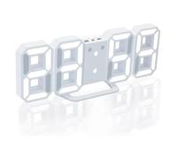 (As show, One size) Electronic LED Digital Alarm Clock [Upgrade Version] , Clock Can Adjust The LED Brightness Automatically in Night (White/White)