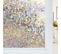 (As show, One size) Electrostatic Window Film Rainbow Effect-44.5x400cm, Decorative Anti-Peek Window Film, 3D Anti UV Window Film, Blackout Window Film Ideal for Bedroom,
