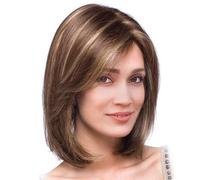 (As show, One size) Elegant and natural women's wig with light and smooth synthetic hair