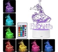 (As show, One size) Encanto Room Decor, Magic Movie 16 Colors 3D LED Night Light, Smart Touch Remote Control Lamp USB Acrylic Home Room Decoration for Kids Bedside Lamps