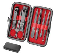 (As show, One size) Ensemble de Manucure, Ensemble de Coupe-ongles Essentiel de Voyage Portable 8 en 1, Mode Professionnel Coupe-ongles en acier inoxydable Kit de pdicure