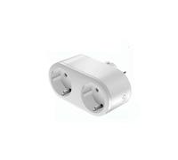(As show, One size) EU Wifi Smart Plug 16A, 2 in 1 Dual Socket Remote Control and Voice Control with Timer Function