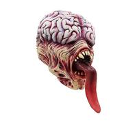 (As show, One size) Evil Mask Horror Long Tongue Brain Burst Monster Mask Headgear Brain Face Latex Mask Scary Props For Halloween Costume Party