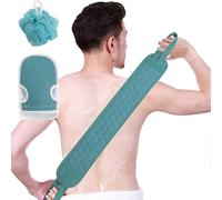 (As show, One size) Exfoliating Back Scrubber for Shower,Back Washer For Shower with Korean Exfoliating Gloves Mitt for Body Cleansing,Exfoliating Body Scrubber for Men a