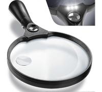 (As show, One size) Extra Large Led Handheld Magnifying Glass With Light - 2x 4x 25x Lens Zoom Lightweight Shatterproof Magnifiers