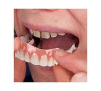 (As show, One size) Extra Thin Fake Bright White Tooth Veneers Silicone Soft Safe Adhesive Denture Hide Shade Braces Comfortable Teeth Orthodontic