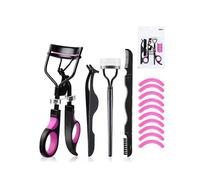 (As show, One size) Eyelash Curler, 4 in 1 Eyelash Curlers Kit for Women includes Lash Curler, Eyelash Brush, Eyelash Extension Tweezers, Eyebrow Brush and Comb, Silicone