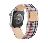 (As show, One size) Fabric Cloth Bands Compatible with Apple Watch 41mm 40mm 38mm, Canvas Strap with Soft Genuine Leather Lining and Snap Button for Apple iwatch Series 7