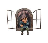 (As show, One size) Fairy Garden Ornaments, Mischievous Garden Gnome Peeping Resin Hanging Figurine Outdoor Statue Accessories Tree Decoration