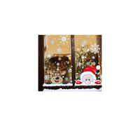 (As show, One size) FINGOOO Christmas Window Stickers, 6 Sheets Peeping Santa and Rudolph Window Clings Snowflake Decal for Xmas Window Decoration