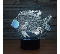 (As show, One size) Fish Animal Toys 3D Illusion Night Light Smart Touch Lamp, Creative RGB Led, Christmas Birthday Decorations Gifts