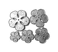 (As show, One size) Five Petals Cutting Dies DIY Etched Craft Dies Handmade Ability Developing Template for School Classroom Teacher Props Silver