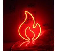 (As show, One size) Flame Neon Signs For Wall Mounted Red Neon LED Sign Light Up The Fire Neon Night Light For Bedroom Bar Restaurant Shop Home Decorations