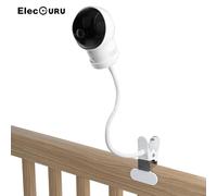 (As show, One size) Flexible Clip Clamp Mount with Base For eufy SpaceView Video Baby Monitor Holder,Clip to Crib Cot Shelves or Furniture
