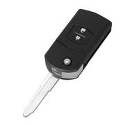 (As show, One size) Flip remote key shell 2 buttons cover for Mazda