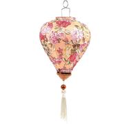 (As show, One size) Floral Pattern Lantern Vietnam Lantern Mid-Autumn Silk Lanterns for Outdoor