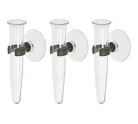 (As show, One size) Floral Water Tubes with Suction Cup, 3 Pcs 0.6" ID 4" Plastic Wall Hanging Vase