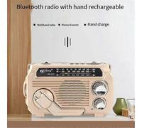 (As show, One size) FM AM SW Radio Solar Charging Emergency Radios Receiver Hand Crank Bluetooth 5.2 Support TF USB Rand