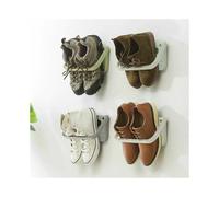 (As show, One size) Foldable wall mounted shoe rack, hanging shelf for shoe storage, set of 4 pieces in gray color.