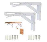 (As show, One size) Folding Bracket 200mm, 2 Pieces Black Foldable Console Bracket, Folding Shelf Supports Load, Heavy Duty Retractable Folding Console Bracket, Shelf Bra