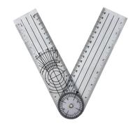 (As show, One size) Folding Ruler Protractor Plastic 140mm 5.5in Frosted Multi Angle Geometry Measuring Ruler for Measurement