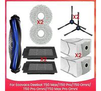 (As show, One size) For Ecovacs Deebot T50 Max/T50 Pro/T50 Omni/T50 Pro Omni/T50 Max Pro Omni Spare Parts Brush Filter Mop Cloth Dust Bag
