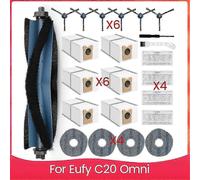 (As show, One size) For Eufy C20 Omni Robot Vacuums Replacement Parts Kit Main Side Brush Hepa Filter Mop Cloth Dust Bag
