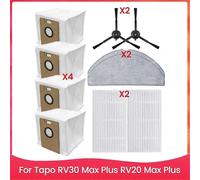 (As show, One size) For Tapo RV30 Max Plus RV20 Max Plus Replacement Side Brush Hepa Filter Mop Cloth Dust Bags