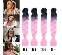 (As show, One size) Four Piece Braiding Hair Set, Jumbo Braiding Hair Extensions, Braiding Hair Extensions, Synthetic Fiber Hair Extension For Crochet Twist Braiding (B4