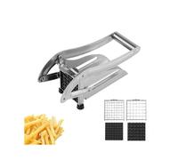 (As show, One size) French fries cutter and vegetable/fruit cutter with two stainless steel cutting inserts and punch