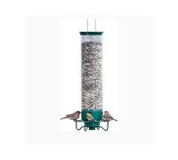 (As show, One size) FRIEND Grain Bird Feeder 20cm Green with Approach Points I Outdoor Bird Feeder Station, Pillar Silo Feeder for Grain Wild Birds