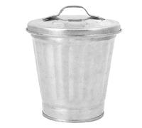 (As show, One size) Galvanized Trash Can Office Trash Bin Mini Desktop Wastebasket Desktop Waste Containers Metal Flower Vases