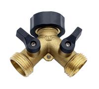 (As show, One size) Garden Hose Diverter Heavy Duty Hose Connector Brass 2 Way 3/4" Hose Splitter
