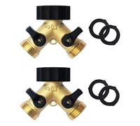 (As show, One size) Garden Hose Valve Water Outdoor Adapter 2 Way Y Valve +3/4" GHT Thread Extra 2 Pressure washers, 2 Pack
