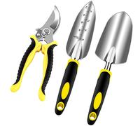 (As show, One size) Gardening Tools, 3 Pieces Rustproof Aluminum Adult Gardening Tool Kit, Garden Tools with Pruner, Shovels Trowel, Transplanter