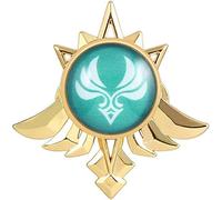 (As show, One size) Genshin Impact Vision Brooch Pins - Eye of God Luminous Brooch - Game Project Accessories for Women Anemo -