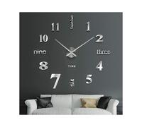 (As show, One size) Giant Wall Clock Modern Design 60-120cm - Modern Design Wall Clock for Bedroom Kitchen Bathroom Office Hotel Silver