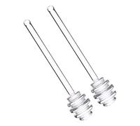 (As show, One size) Glass Honey Dipper Sticks, 6 Inches Reusable Glass Stirrers Coffee Stir Sticks