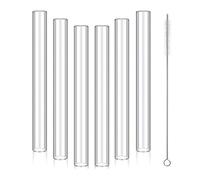 (As show, One size) Glass Tubes for Glass Blowing 12mm OD 2mm Thick Wall Clear Glass Pipe with Cleaning Brush for Laboratory Experiment