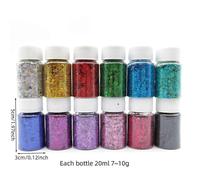 (As show, One size) Glitter Crystal Epoxy Handmade Diy Slime Mud Material Sequins Nail Eye Shadow Stage Makeup Jewelry Glitter Powder