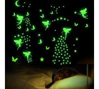 (As show, One size) Glow in the Dark Stars Ceiling, 6 Sheets Luminous Wall Stickers Fluorescent Star Pattern Self Adhesive Glow in the Dark Stickers for Kids Room Wall Ce