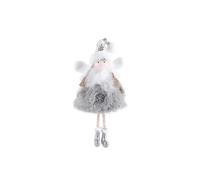 (As show, One size) Gray Hanging Christmas Doll Plush Toy with Angel Pendant, Christmas Tree Decoration, Elf, Snowflake, Decoration for Party, Window, Wall, Kids Gifts