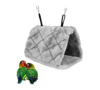 (As show, One size) Gray Parrot Nest Pet Bird Nest Winter Warm Hammock Hanging Cave Cage Plush Happy Hut Tent Bed (M, 24 * 15 * 18cm)