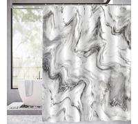(As show, One size) Grey Marble Shower Curtain Set, Abstract Modern Shower Curtain for Bathroom Decor, Luxury Standard Shower Curtain Liner for Bathtub, Waterproof Washab