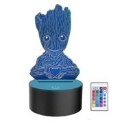 (As show, One size) Groot 3D Night Light ,Kids 7 Color Touching Decor Table Light ,Optical Illusion 7 Colors Changing Christmas Birthday
