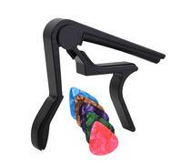 (As show, One size) Guitar, Alloy Guitar Capo With 5 Picks For 6 String Folk Guitar, Electric And Acoustic Guitar Ukulele, Manolin And Banjo