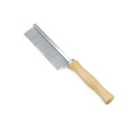 (As show, One size) Hair Buster Comb for Pets with Wooden Handle Stainless Steel Single Row Comb Single Row Comb for Cat and Dog Large Single Row Comb with Wooden Handle