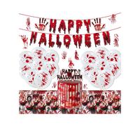 (As show, One size) Halloween Blood Party Bleeding Hand Saw Ax Skull Knife Horror Decorative Atmosphere Latex Balloon Set